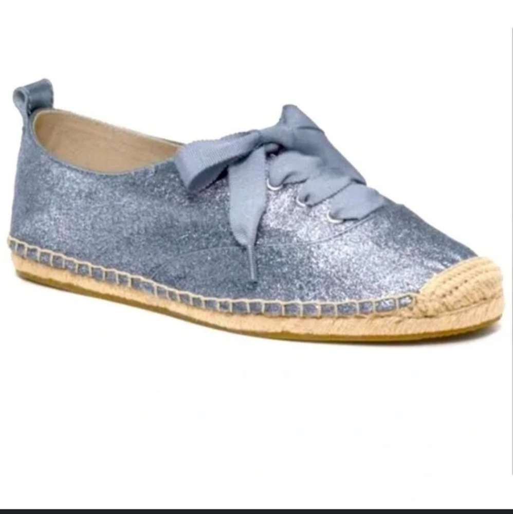 🌸 Coach‎ | Silver Metallic Espadrilles Sneakers, size 9.5